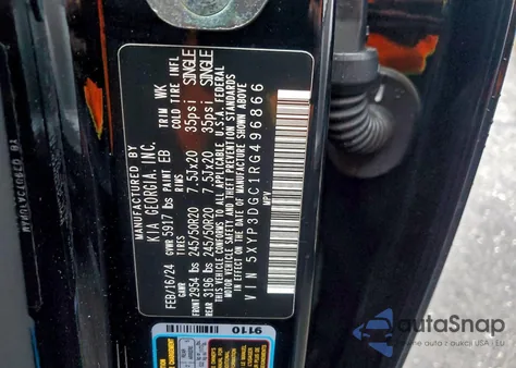 2024 Kia Telluride Ex из США, поврежденный, VIN 5XYP3DGC1RG496866